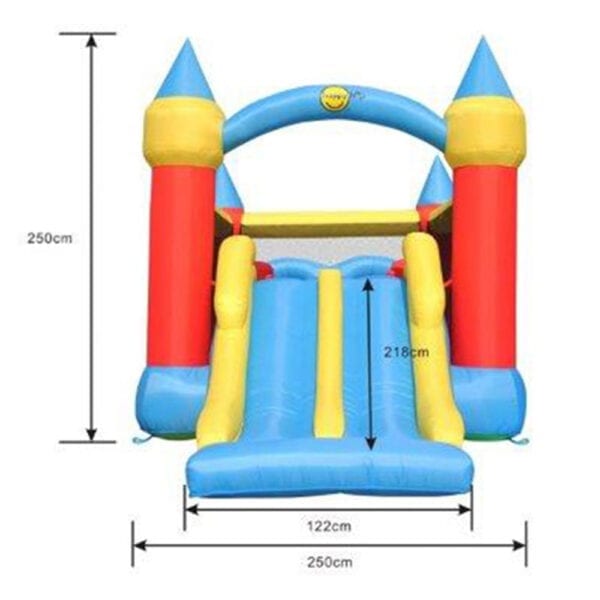 KiwiCastles-Bouncy-Castle-Hire-Rent-Tauranga-Obstacle-Course-Dimensions-Front